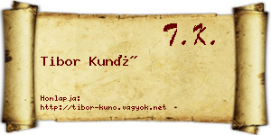 Tibor Kunó névjegykártya